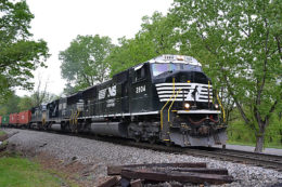 Norfolk Southern SD75 #2804 leads NS 203 near Linden on the B-line - May 5, 2016