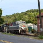 NS 1025 (Monongahela heritage unit) leads train 214 east through Delaplane, Va on 9/2/2016