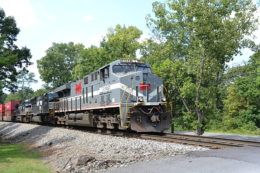 NS 8025 (Monongahela Heritage Unit) leading train 228 by Linden, Va on 9/7/2016