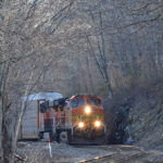 NS train 290 led by BNSF C44-9W #5492 on Linden Hill (12/10/16)