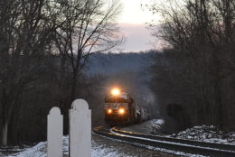 NS SD70M-2 #2641 leads train 12R west near Linden, Va on 1/30/2017.