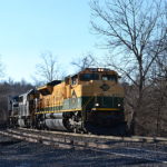 NS SD70ACe #1067 leads train 228 east at Linden, Va on 1/28/2017.