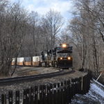 NS NS D9-44CW #9058 leads train east near Linden, Va on 1/31/2017