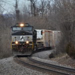 NS D9-44CW #9079 leads train 35Q east in Front Royal, Va on 2/18/2017