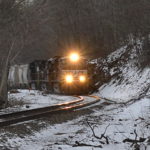 NS 12R led by ES-44DC #7598 up Linden Hill on 3/18/2017.