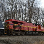 NS ES-44AC #8114 (original Norfolk Southern heritage unit) trails on train 211 through Markham, Va on 3/1/2017