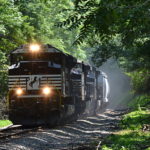 NS train 12R is led by SD70ACe #1038 on Linden Hill on 7/18/2017.