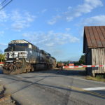 NS train 12R is led by ES-44AC #8062 west through Marshall, Va on 9/12/2017.