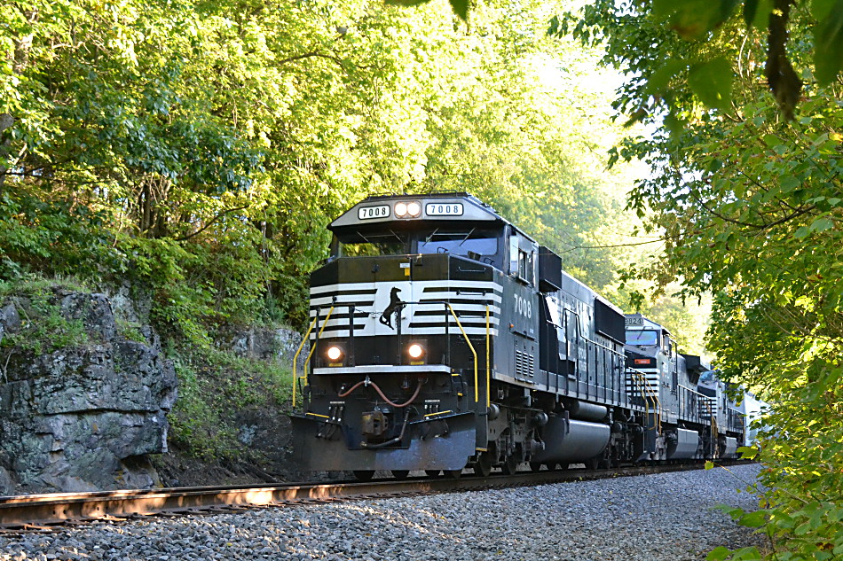 NS train 16T is led by  NS SD60E #7008 northbound near Front Royal, Va on 9/13/2017.