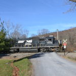 NS SD60 #6630 leads train 35Q east through Linden, Virginia on 11/26/2017.