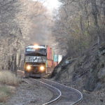 NS train 227 is led by NS D9-40CW #8333 up Linden Hill on 11/22/2017.