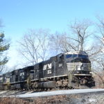 NS SD75 #2801 leads train 211 east through Linden, Virginia on 1/26/2018.