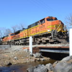 BNSF C44-9W #4970 leads NS train 211 east through Linden, Virginia on 2/27/2018.
