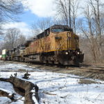 Union Pacific AC4400CW #7136 leads NS train 211 east past the Appalachian Trail in Linden, Virginia on 3/23/2018.