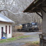 NS 12R passes west by Markham, Va led by NS 9545, UP 9732 & NS 8422 on 4/3/2018.