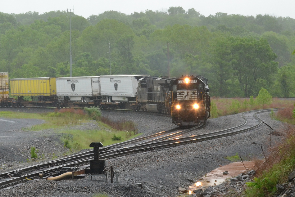 NS SD60 #6597 leads train 201 south at Riverton Junction, Virginia on 5/17/2018.