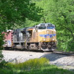 NS 35Q led by UP #7628 east through Linden, Virginia on 5/11/2017.