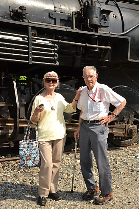 My Mom and Dad back after the excursion at Greenbank station.