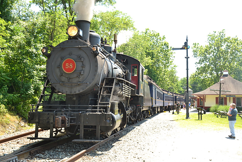 Wilmington and Western #58 Preparing to Depart Greenbank station on 6/17/2018.