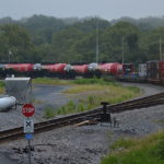 The NS Safety Train is led by NS GP38-2 #5642 south through Riverton Junction, VA on 8/31/2018.