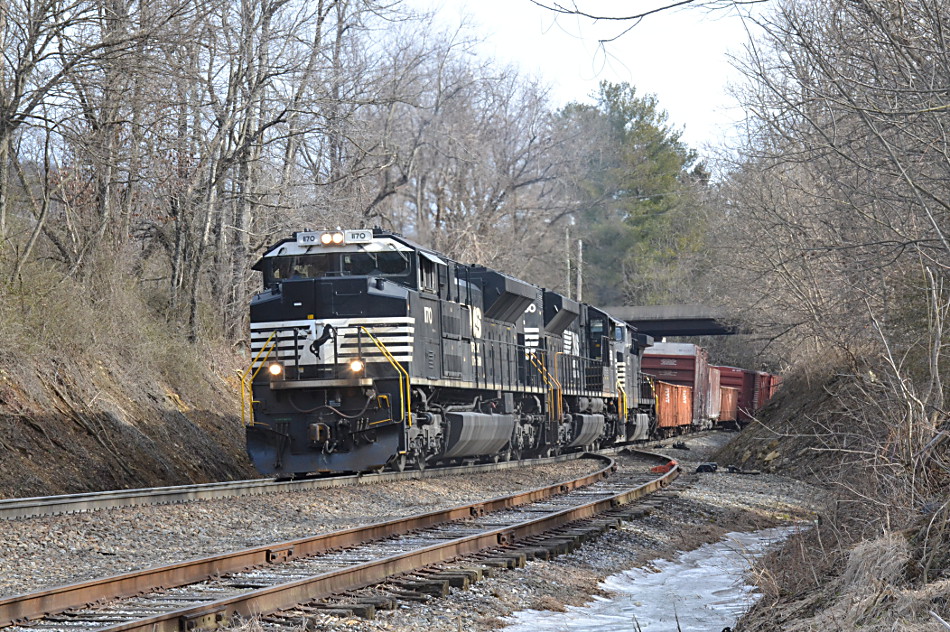 With pushers on the rear, train 12R is once again on the move.