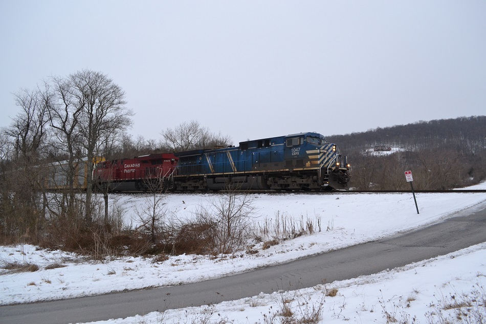 NS train 290 near Linden, VA with CEFX and CP power on 2/21/2015.