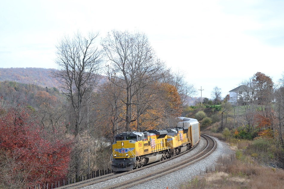 Union Pacific provided the power for NS train 290 on 11/6/2015 near Front Royal, Va.