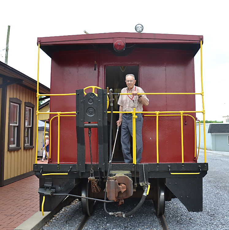 My dad, Dave Gass, on the caboo