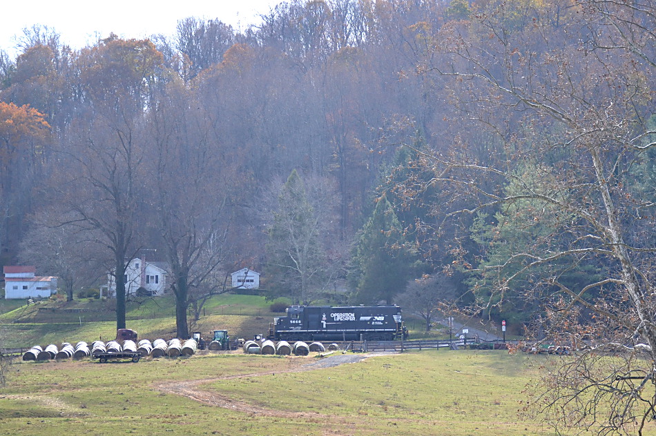 NS GP38-2 #5668 going past the Distillery Road crossing at Belle Meade, Va on November 15, 2019    