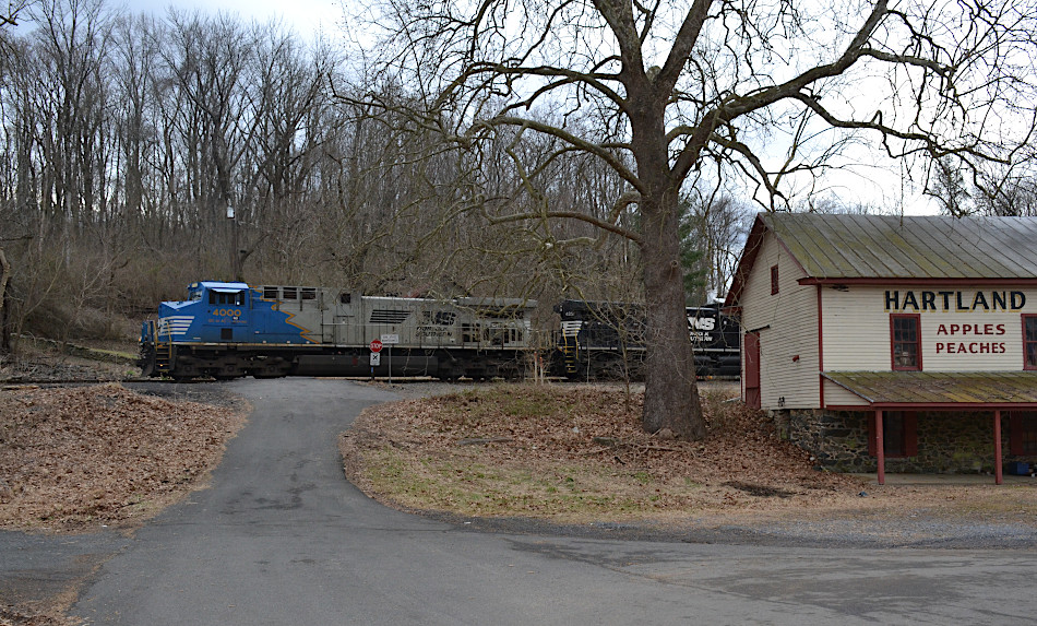 NS AC44C6M #4000 leads train 211 east past Markham, Virginia on 2/4/2020.   