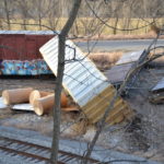 Closeup: NS train M6T derailed at Riverton Junction, Virginia on 3/4/2021.