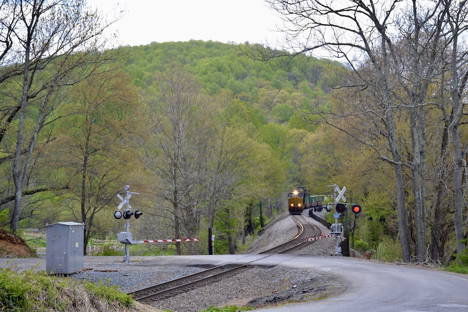 NS train 211 led by the Nickel Plate Road heritage unit passes through Belle Meade, Virginia on 4/22/2021.